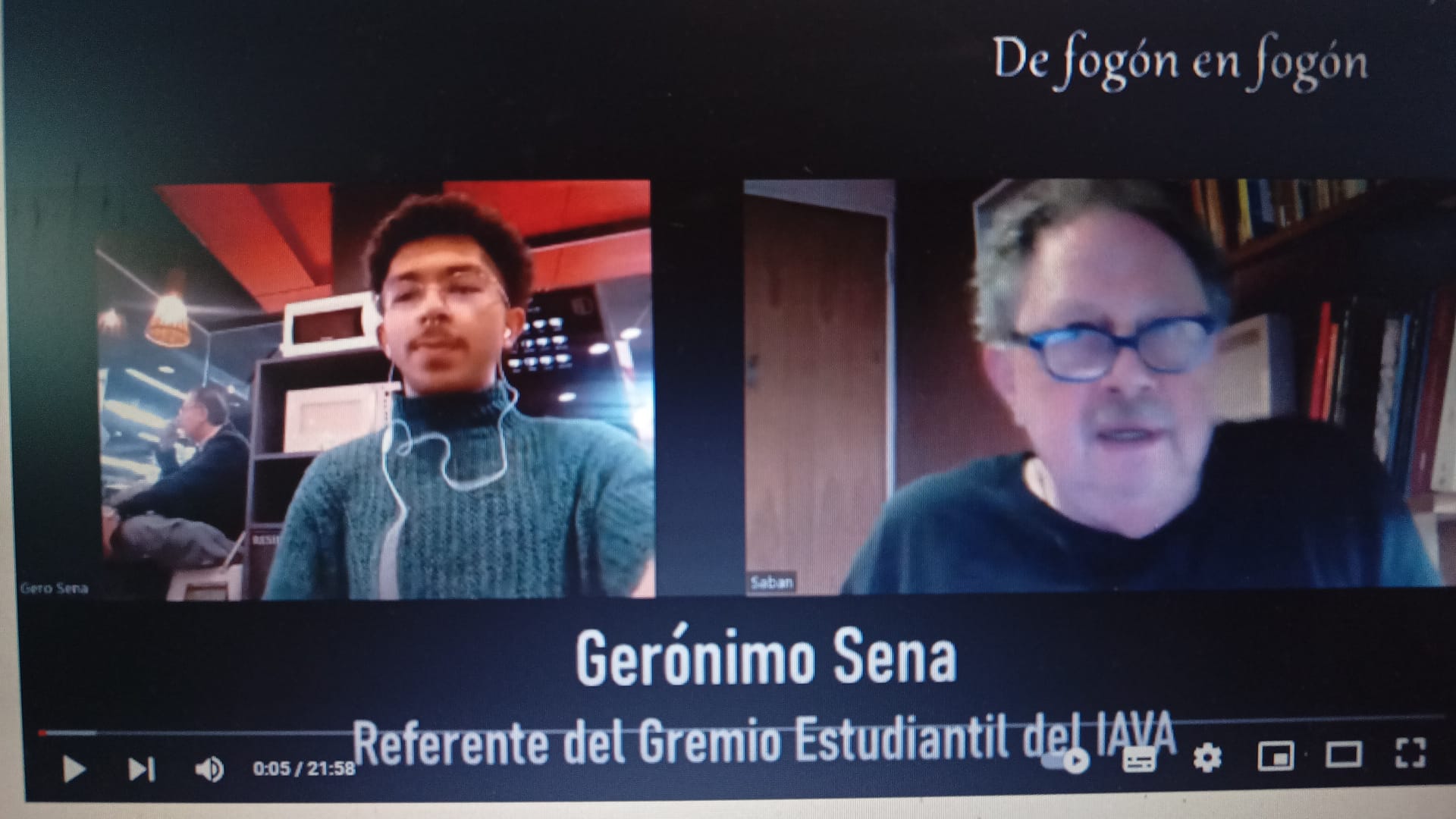 Geronimo Sena. Referente del GEI, Gremio de Estudiantes del IAVA